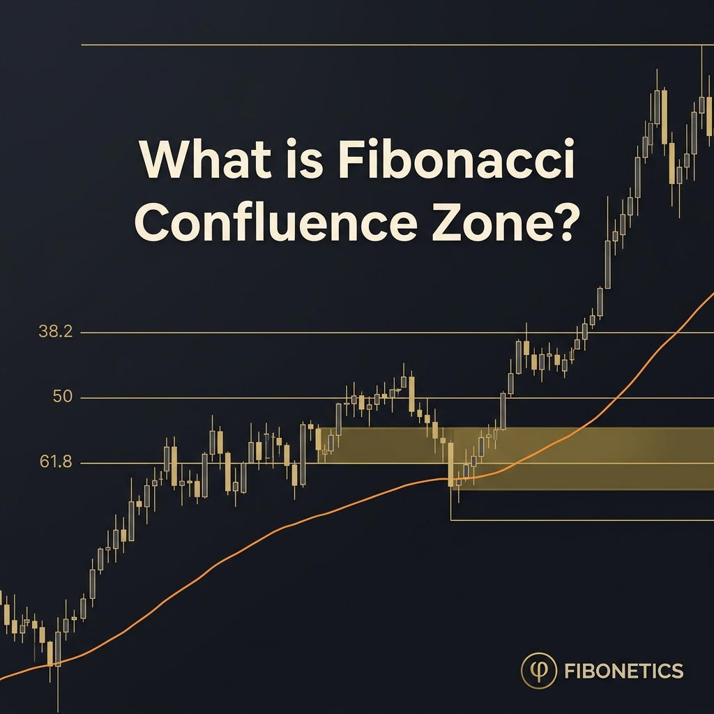Fibonetics Fibonacci confluence zone chart example